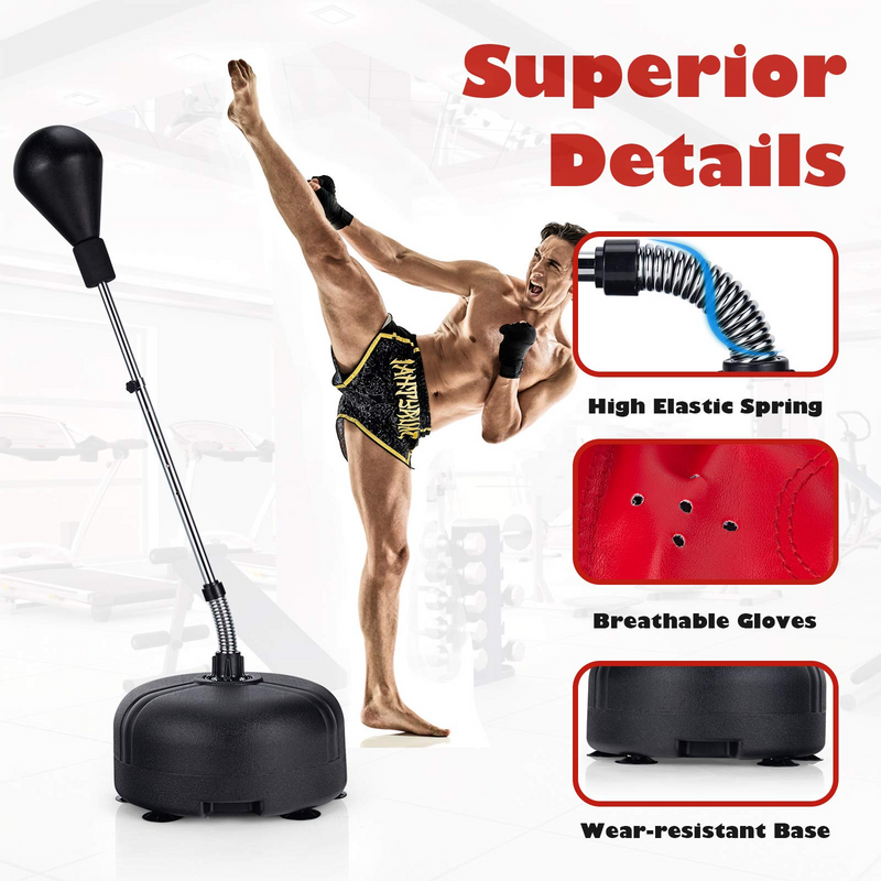 Load image into Gallery viewer, Goplus Punching Bag with Stand for Adults Kids, Freestanding Reflex Speed Bags with 55&quot; x 62.5&quot; Adjustable Height - GoplusUS
