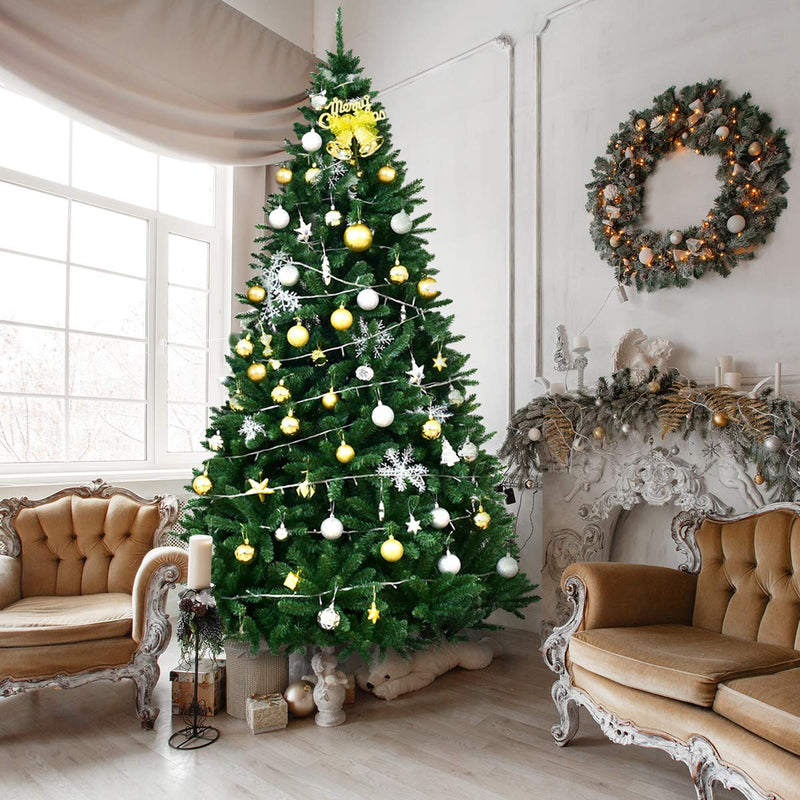 Load image into Gallery viewer, 9ft Artificial Douglas Christmas Tree, Unlit Hinged Pine Tree, with 3594 Branch Tips and Solid Metal Stand - GoplusUS
