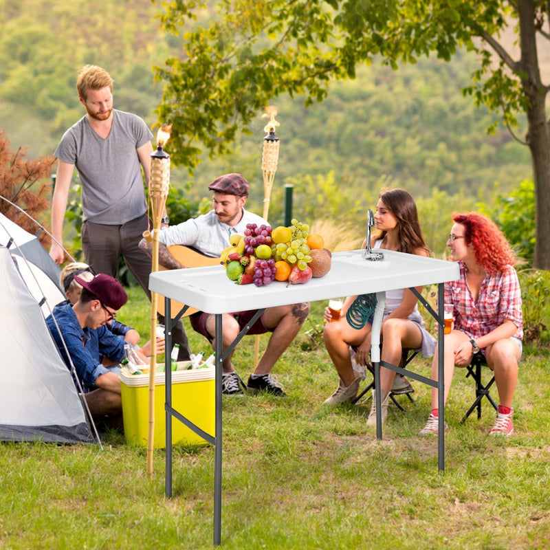 Load image into Gallery viewer, Folding Fish Table Fillet Hunting Cleaning Cutting Camping Sink Table - GoplusUS
