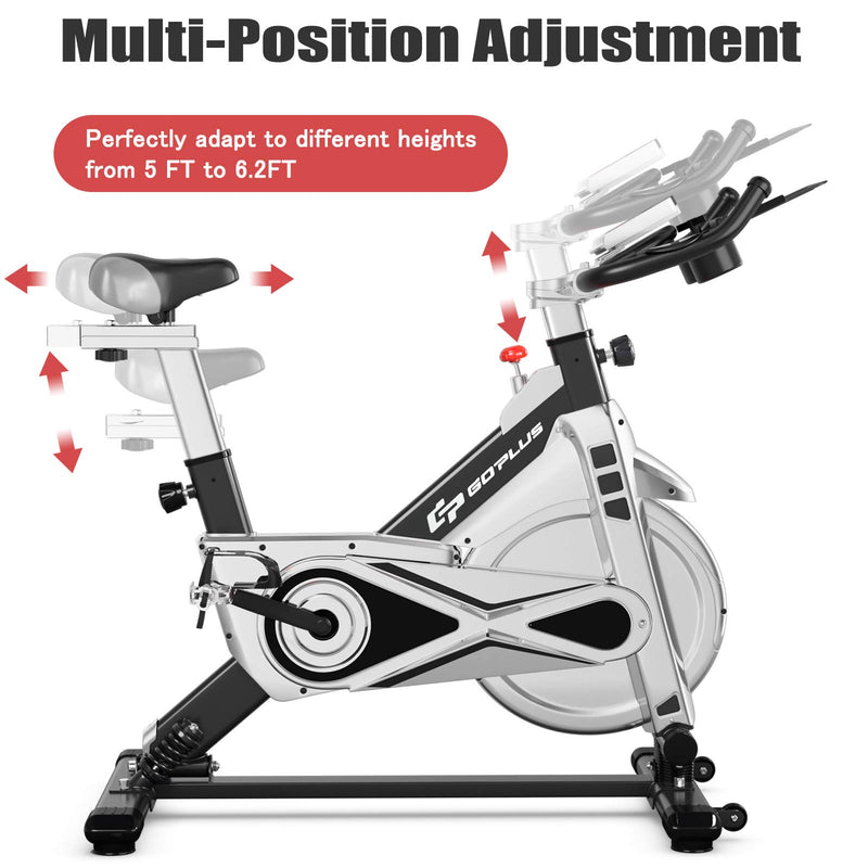 Load image into Gallery viewer, Adjustable Exercise Bike, Stationary Silent Bicycle with Dual-Spring Shock Absorption - GoplusUS
