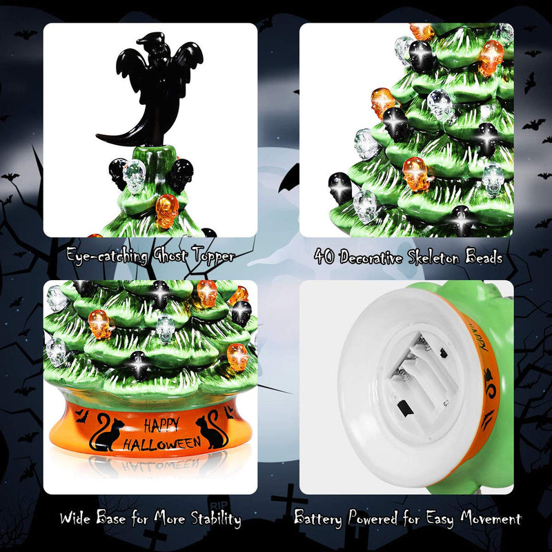 Load image into Gallery viewer, 11.5&quot; Battery Powered Hand-Painted Ceramic Tabletop Christmas Tree - GoplusUS
