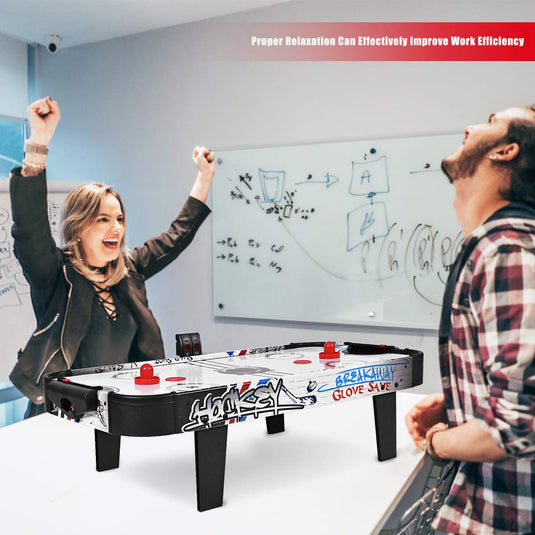 Air Powered Hockey Table, LED Electronic Scoring Sports Game - GoplusUS