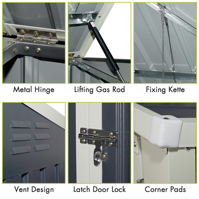 Load image into Gallery viewer, Outdoor Storage Shed 6&#39; x 3&#39;, Multi-Purpose Galvanized Steel Garbage Cans Box - GoplusUS
