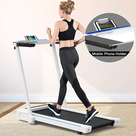 3-in-1 Treadmill with Large Desk, 2.25HP Superfit Folding Electric Treadmills - GoplusUS