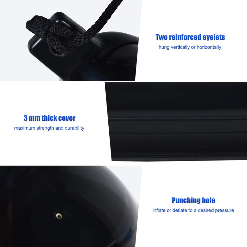 Load image into Gallery viewer, 4 Pack Marine Boat Fender, Ribbed Inflatable Marine Bumper - GoplusUS
