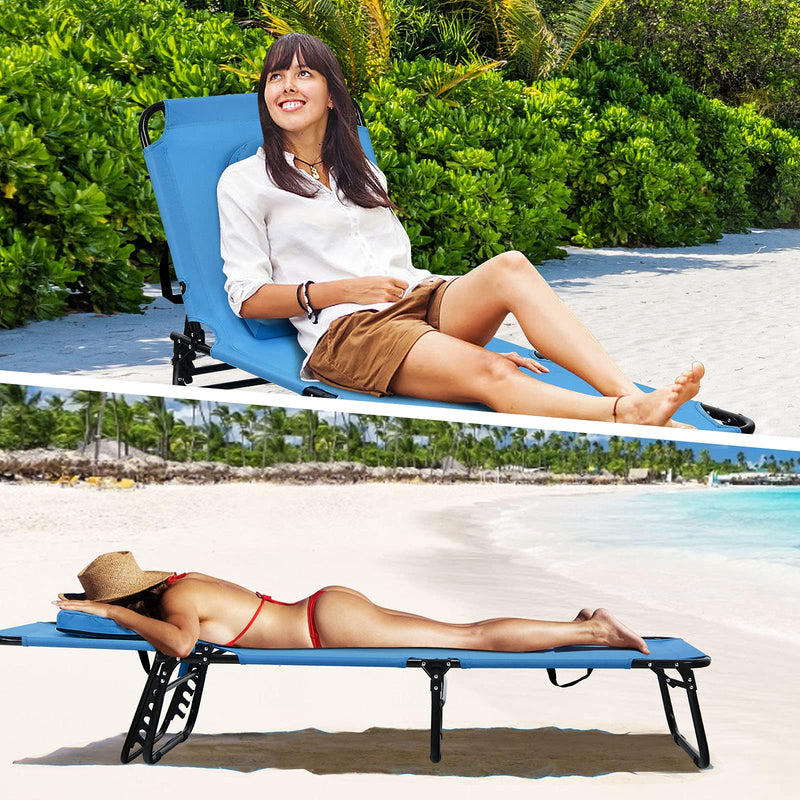 Load image into Gallery viewer, Folding Lounge Chair for Beach Poolside Balcony Patio - GoplusUS
