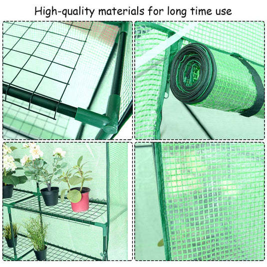 Greenhouse Indoor Outdoor Walk in Plant Gardening Green House 4.8" x 4.8" x 6.4" - GoplusUS