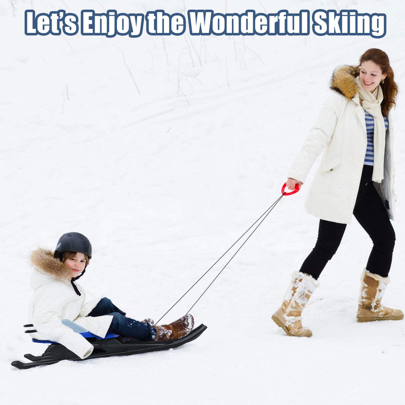 Load image into Gallery viewer, Folding Snow Sled for Kids with Seat, Backrest and Handle - GoplusUS
