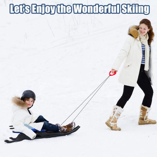 Folding Snow Sled for Kids with Seat, Backrest and Handle - GoplusUS
