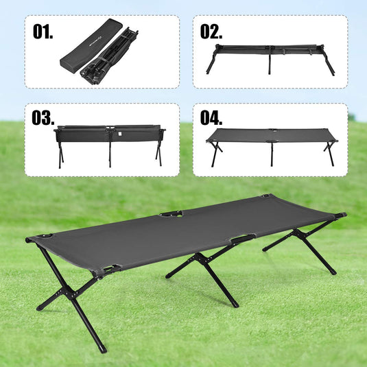 Folding Camping Cot with Carrying Bag - GoplusUS