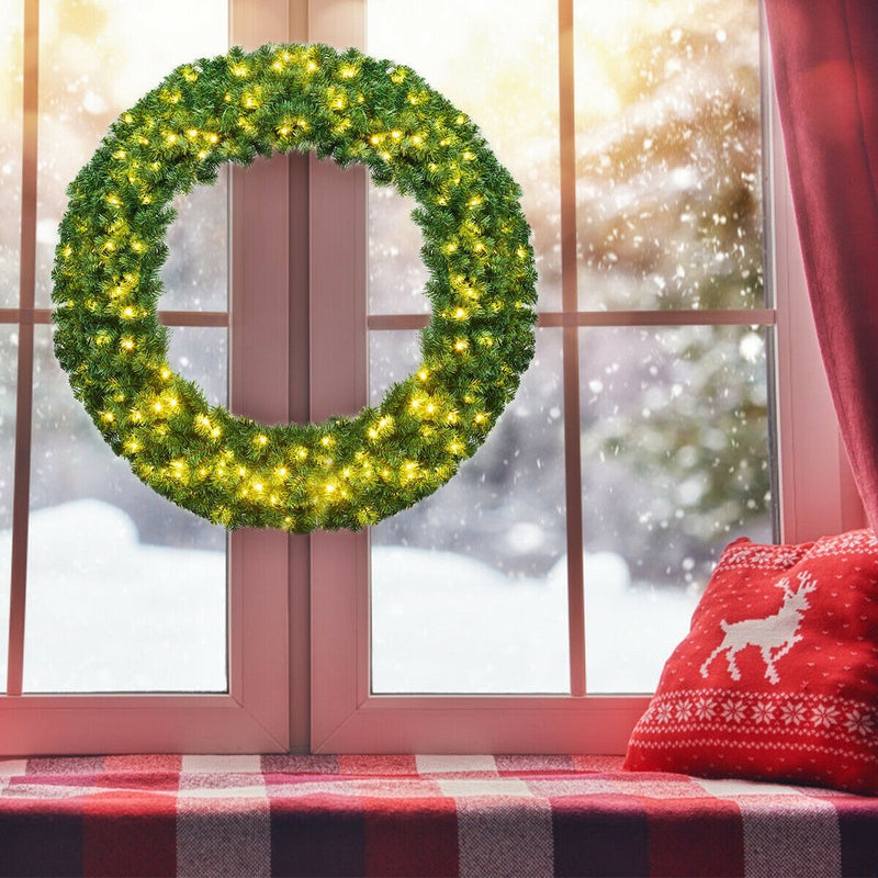 Load image into Gallery viewer, 48&quot; Pre-lit Cordless Artificial Christmas Wreath - GoplusUS
