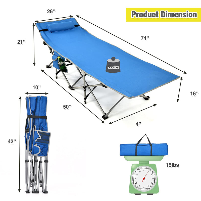 Load image into Gallery viewer, Folding Camping Cot, Heavy-Duty Comfortable Cot Bed for Adults Kids - GoplusUS
