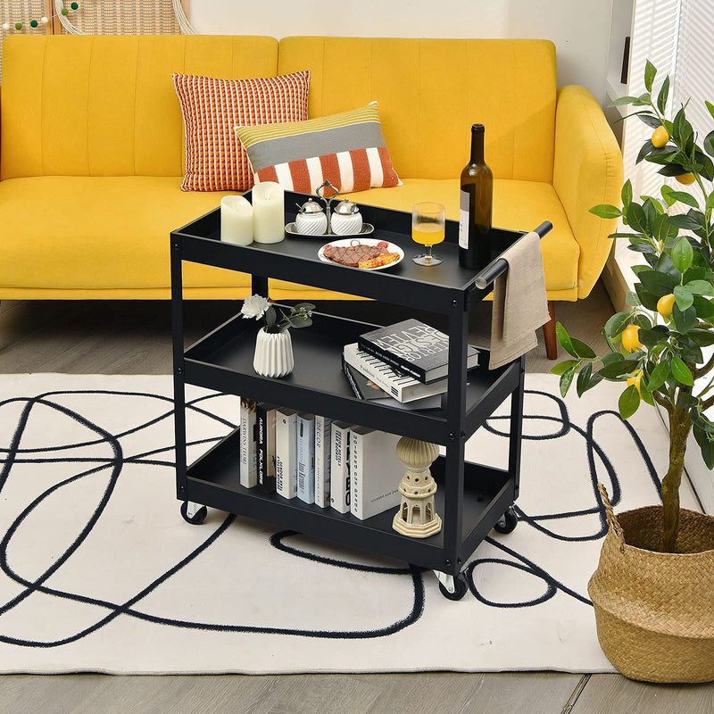 Load image into Gallery viewer, 3-Tier Utility Cart, Heavy Duty Commercial Service Tool Cart w/Lockable Wheels - GoplusUS
