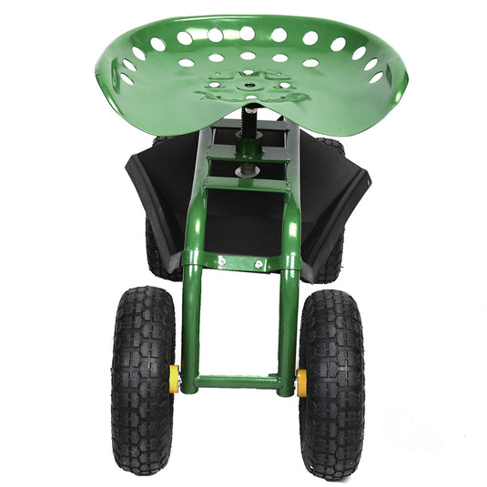 Garden Cart Rolling Work Seat Outdoor Lawn Yard Patio Wagon Scooter for Planting - GoplusUS