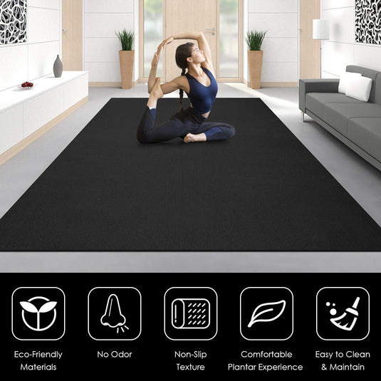 Large Yoga Mat, 7' x 5' x 8mm and 6' x 4' x 8mm with Straps - GoplusUS