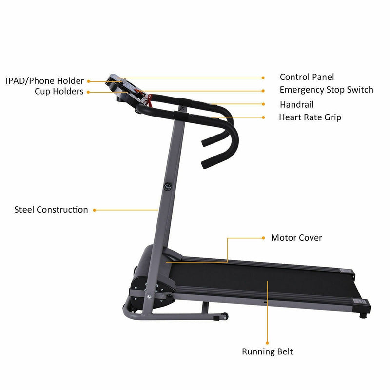Load image into Gallery viewer, Electric Folding Treadmill with LCD Display and Heart Rate Sensor - GoplusUS

