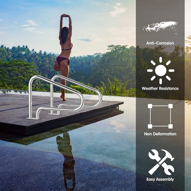 Load image into Gallery viewer, Pool Hand Rail, 2 PCS Easy Mount Hand Grab Rail - GoplusUS
