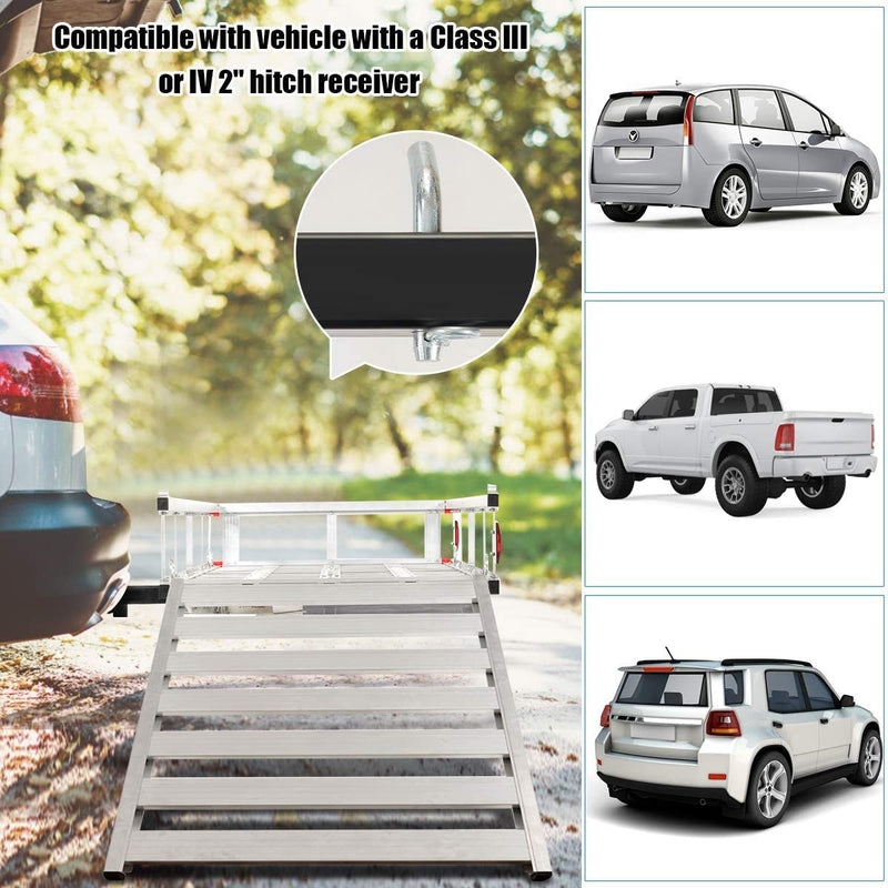 Load image into Gallery viewer, Aluminum Cargo Carrier, 50&quot;x29.5&quot; Hitch Mounted Wheelchair Scooter Mobility Carrier - GoplusUS
