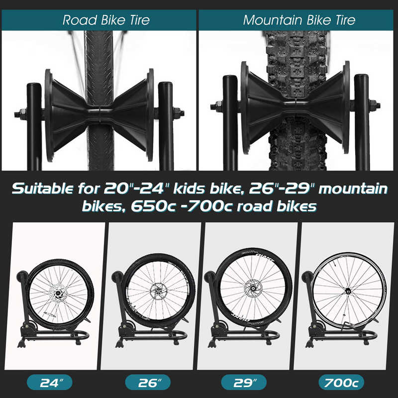 Load image into Gallery viewer, Goplus Foldable Bicycle Floor Stand, Steel Bike Parking Rack Fits 20&quot;-29&quot; Bikes - GoplusUS
