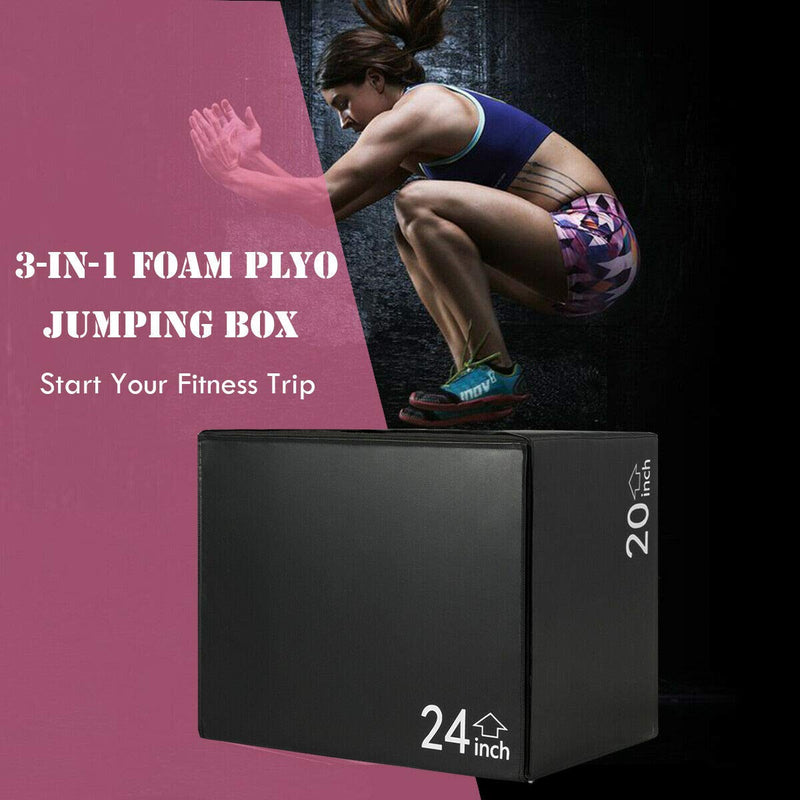 Load image into Gallery viewer, 3-in-1 Jumping Box, Height Adjustment Fitness Foam Plyometric Box - GoplusUS

