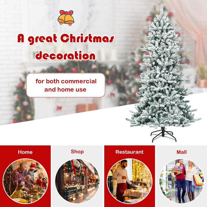 Load image into Gallery viewer, Goplus 7ft Snow Flocked Artificial Christmas Tree - GoplusUS
