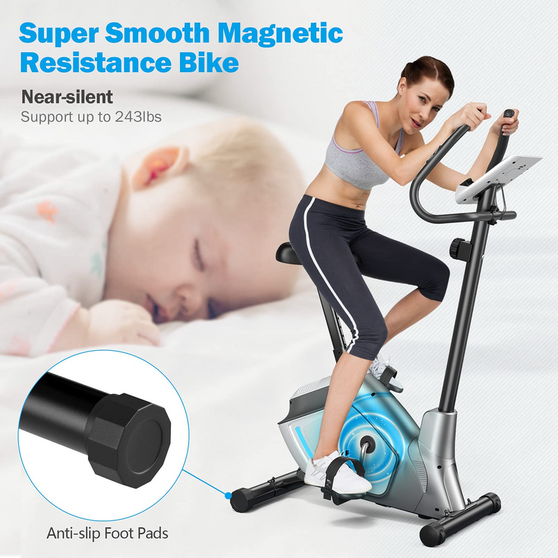 Load image into Gallery viewer, Goplus Magnetic Stationary Upright Exercise Bike, Indoor Cycling Bike w/ 8-level Resistances - GoplusUS
