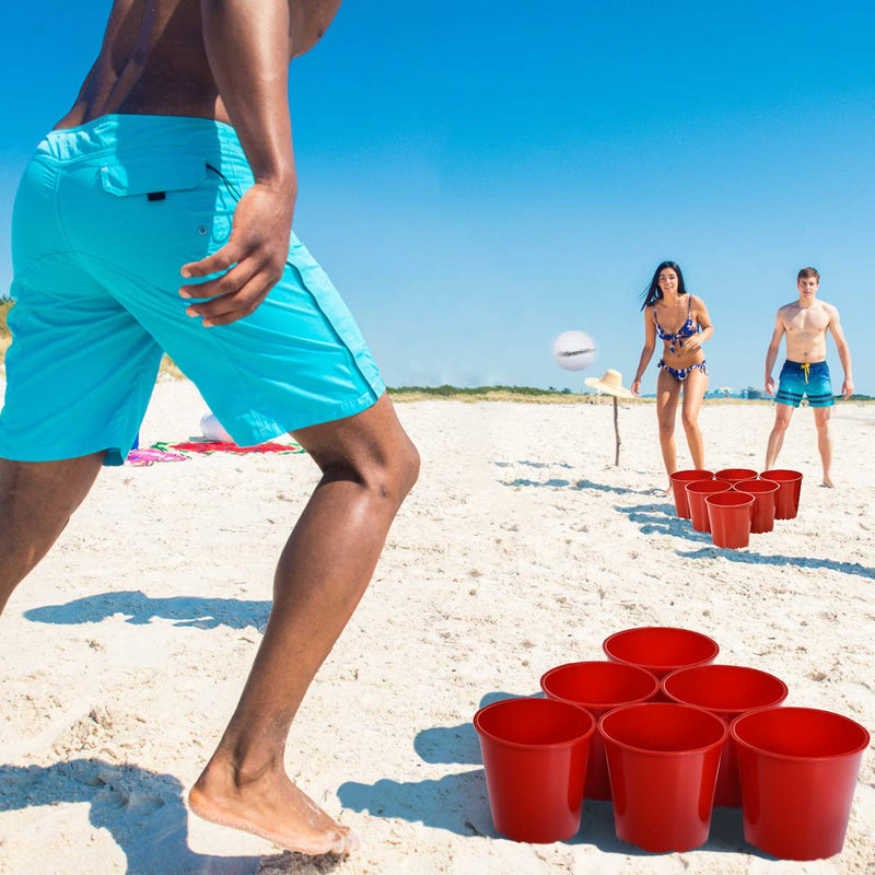 Load image into Gallery viewer, Yard Pong, Giant Pong Game Set with 12 Buckets, 2 Balls and a Carry Bag
