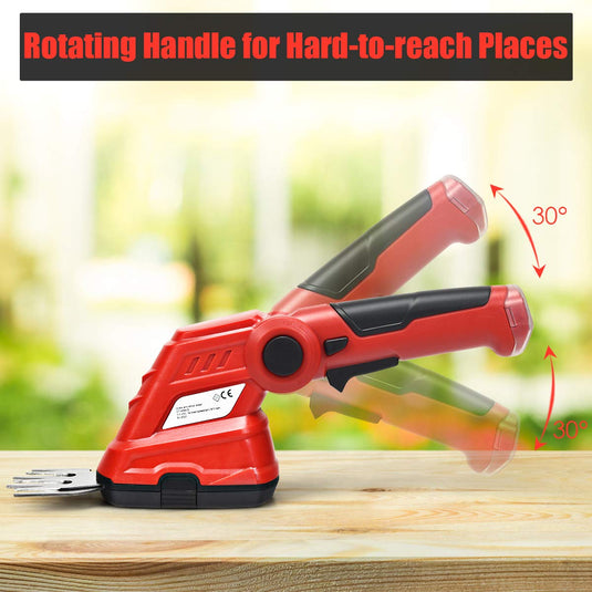 2 in 1 Cordless Grass Shear + Hedge Trimmer w/ 3.6V Rechargeable Battery - GoplusUS