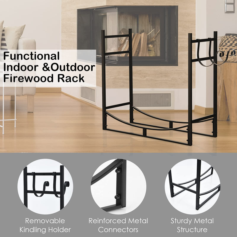 Load image into Gallery viewer, Firewood Rack, 33&#39; Heavy Duty Metal Wood Log Holder - GoplusUS
