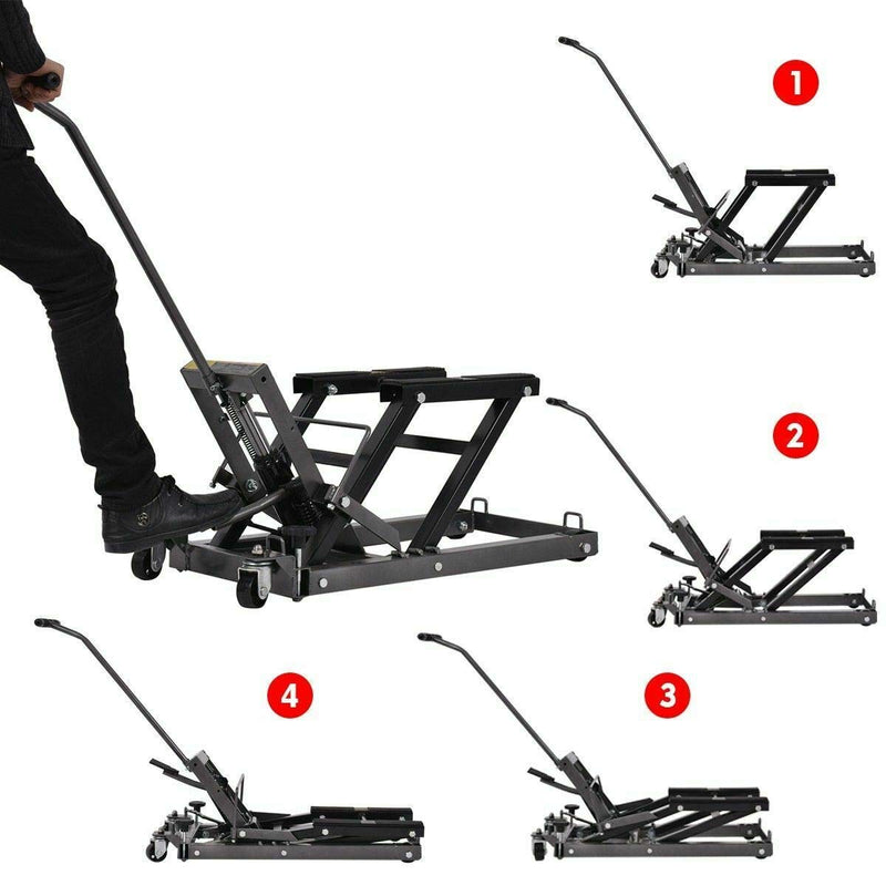 Load image into Gallery viewer, Goplus Motorcycle ATV Hydraulic Scissor Lift Jack Stand Quad Dirt Street Bike Hoist - GoplusUS
