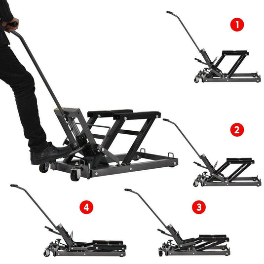 Goplus Motorcycle ATV Hydraulic Scissor Lift Jack Stand Quad Dirt Street Bike Hoist - GoplusUS