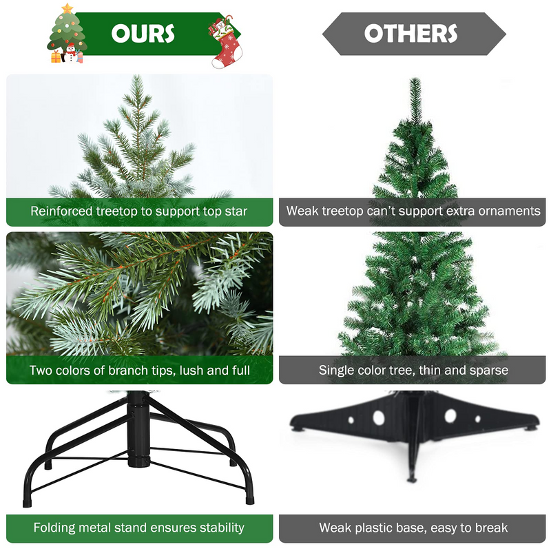 Load image into Gallery viewer, Goplus Artificial Christmas Tree, Metal Stand, Wintry Indoor Decoration for Holiday Festival - GoplusUS
