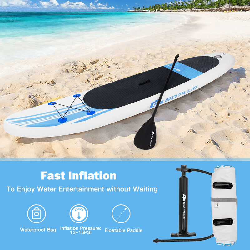 Load image into Gallery viewer, Inflatable 10&#39;  StandUp Paddle Board Package w/ Leash Fin Adjustable Paddle Pump Kit Carry Backpack, 6&quot; Thick - GoplusUS
