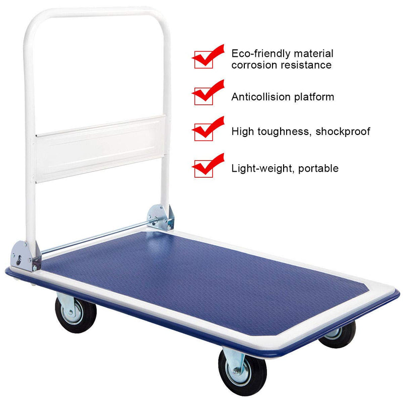 Load image into Gallery viewer, Goplus Folding Platform Cart 660 LBS Rolling Flatbed Cart - GoplusUS
