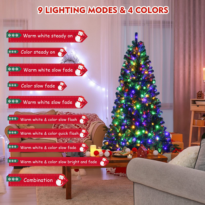 Load image into Gallery viewer, Goplus Christmas Tree, Hinged Remote Control Artificial Xmas Tree, Residential and Commercial Decoration for Indoor - GoplusUS
