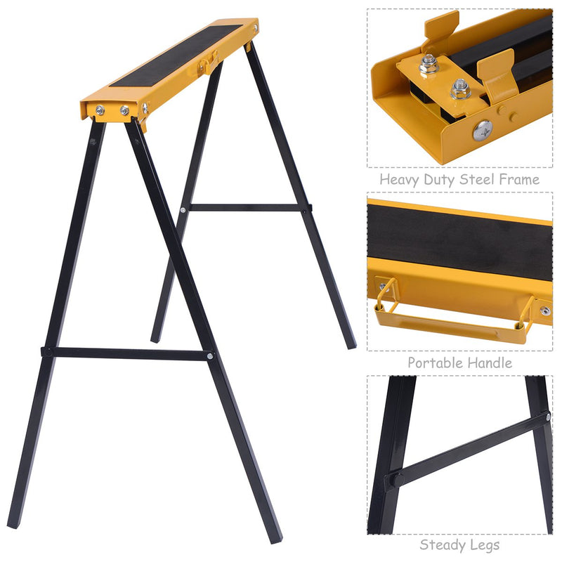 Load image into Gallery viewer, 2-Pack Sawhorse Pair Heavy Duty Folding Legs Portable Saw Horses Twin Pack - GoplusUS

