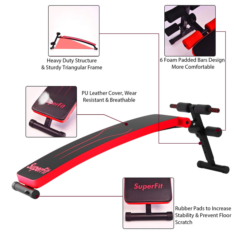 Load image into Gallery viewer, Adjustable Sit Up Bench, Abdominal Training Workout Slant Bench - GoplusUS
