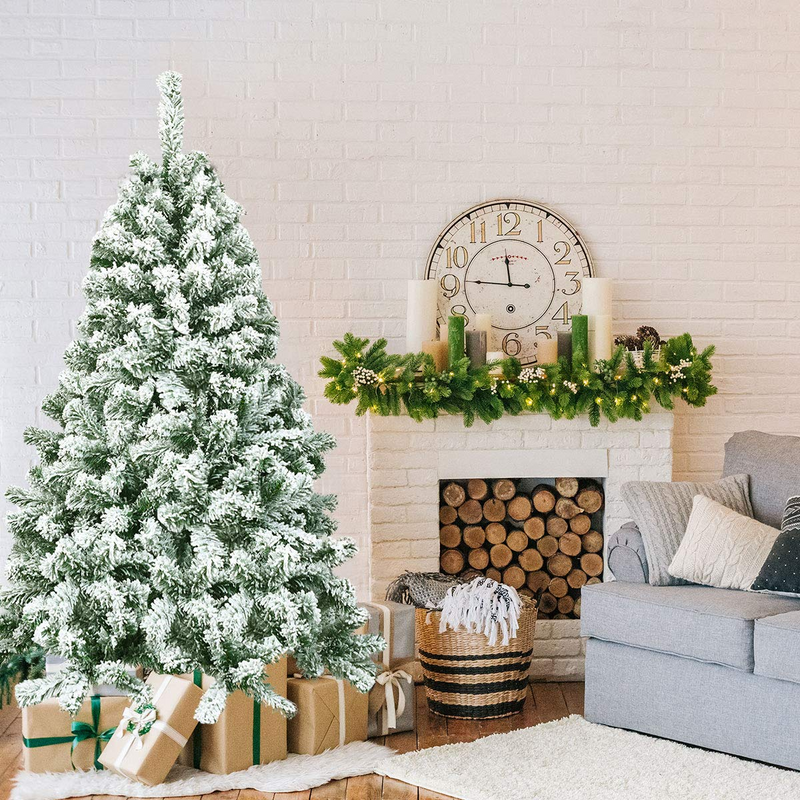Load image into Gallery viewer, Goplus 4.5FT Snow Flocked Christmas Tree, Artificial Hinged Pine Tree with Premium PVC Needles &amp; Solid Foldable Metal Stand - GoplusUS
