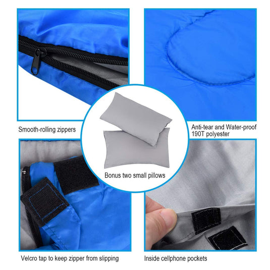 Double Sleeping Bag for Adults Kids, Queen Size XL 2 Person - GoplusUS