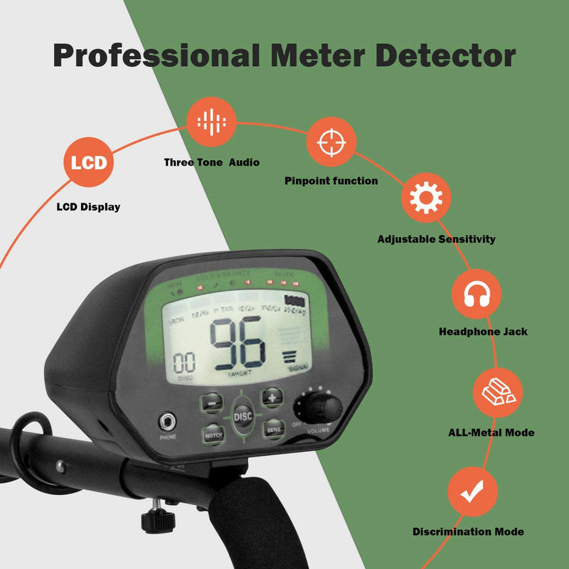Load image into Gallery viewer, GOPLUS Metal Detector Kit for Adults, Metal Finder Treasures Seeking Tool (Black) - GoplusUS
