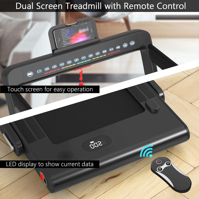 Load image into Gallery viewer, 2 in 1 Folding Treadmill with Dual Display, 2.25HP Superfit Under Desk Electric Pad - GoplusUS
