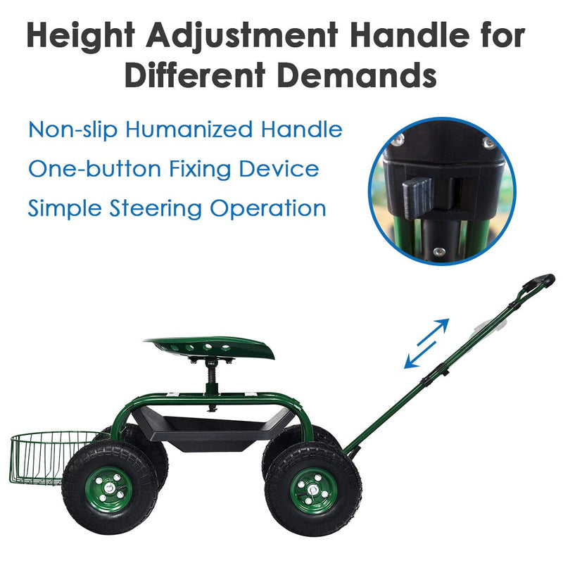 Load image into Gallery viewer, Garden Cart Gardening Workseat w/Wheels, Patio Wagon Scooter for Planting - GoplusUS
