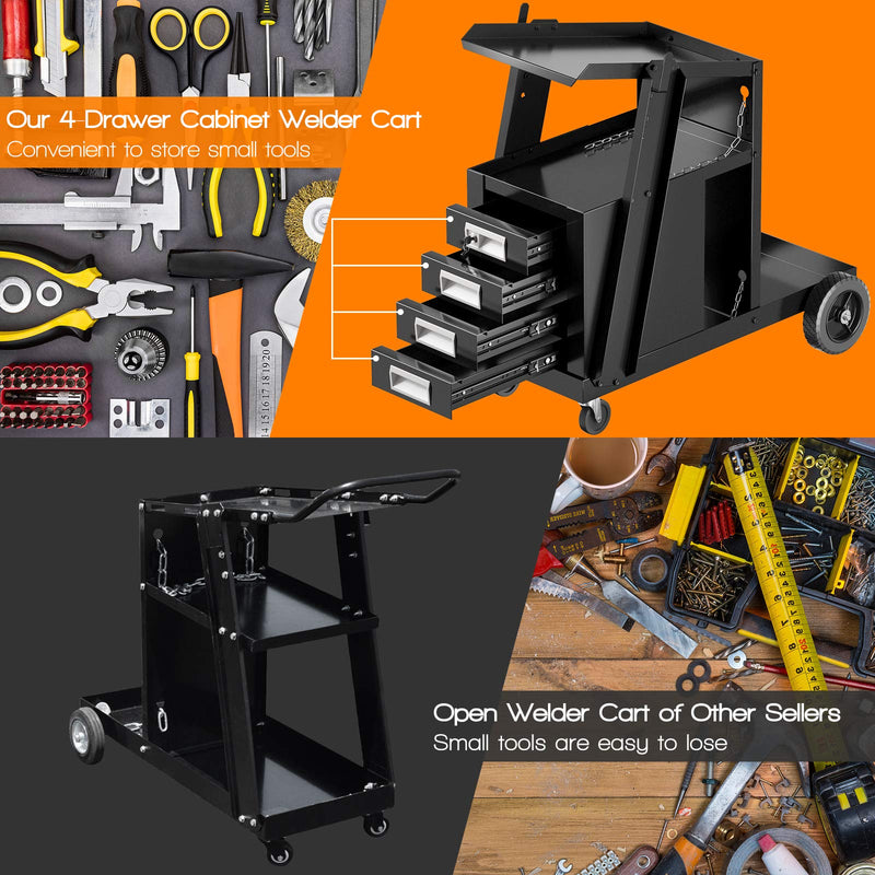 Load image into Gallery viewer, Welder Cart, MIG TIG ARC Welding Plasma Cutter Tank Storage
