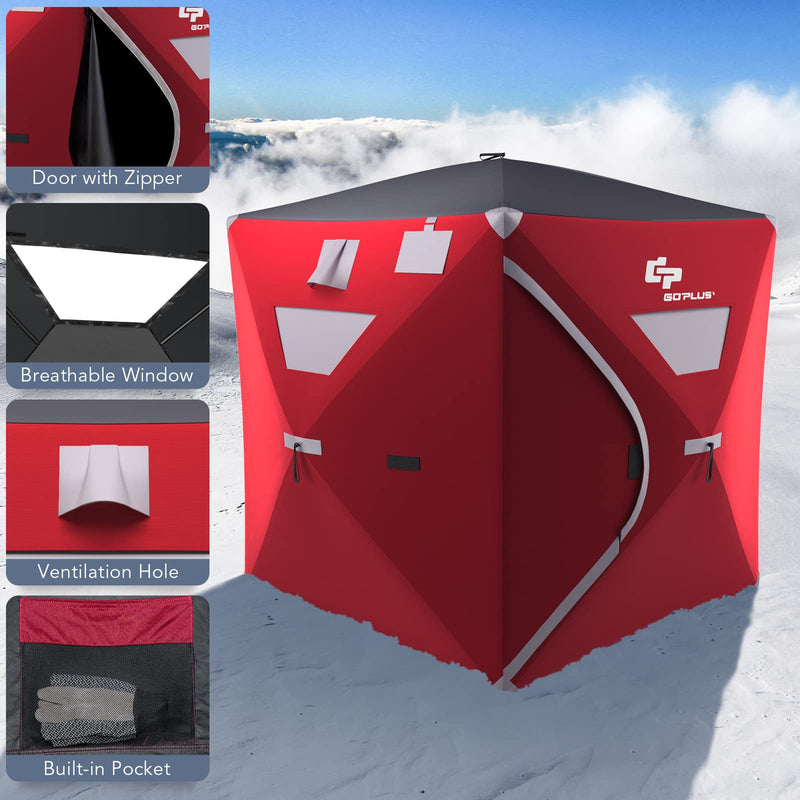 Load image into Gallery viewer, Portable Ice Shelter Pop-up Ice Fishing Tent Shanty 3-4 Person
