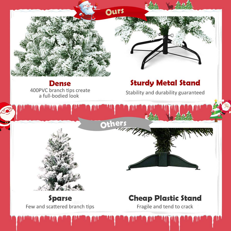 Load image into Gallery viewer, Goplus 4.5FT Snow Flocked Christmas Tree, Artificial Hinged Pine Tree with Premium PVC Needles &amp; Solid Foldable Metal Stand - GoplusUS
