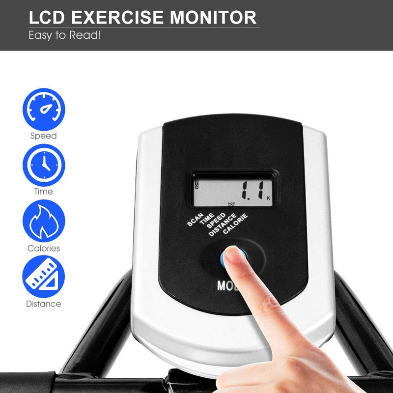 Load image into Gallery viewer, Indoor Cycling Bike, Stationary Bicycle with Flywheel and LCD Display - GoplusUS
