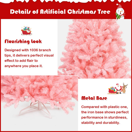 Goplus Unlit Artificial Christmas Tree, 100% New PVC Material, Xmas Tree for Indoor and Outdoor Decoration - GoplusUS