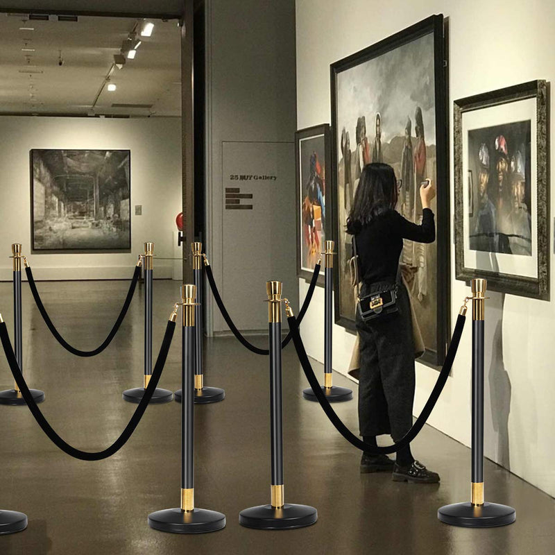 Load image into Gallery viewer, 6pcs Stanchion Set, Crowd Control Barrier Stainless Steel Stanchion Posts Queue Pole - GoplusUS
