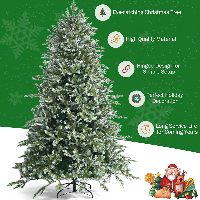 Load image into Gallery viewer, Goplus 8ft Artificial Christmas Tree, Unlit Hinged Xmas Spruce Tree w/ 1658 Mixed PE &amp; PVC Branch Tips - GoplusUS
