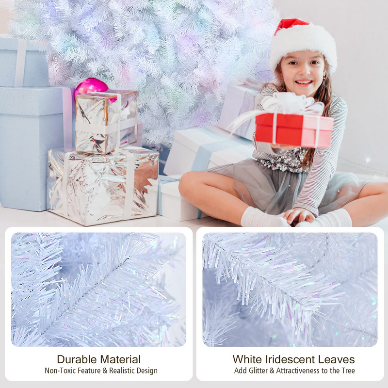 Load image into Gallery viewer, Goplus Artificial Christmas Tree, Hinged Unlit Full Xmas Pine Tree, Quick Set-Up, for Indoor Home Office Holiday Decoration - GoplusUS
